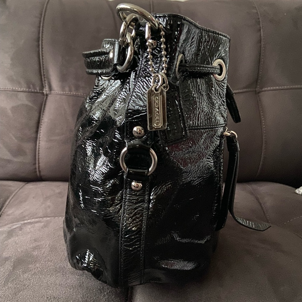 COACH Patent Leather Poppy Bucket Bag - Picture 4 of 8